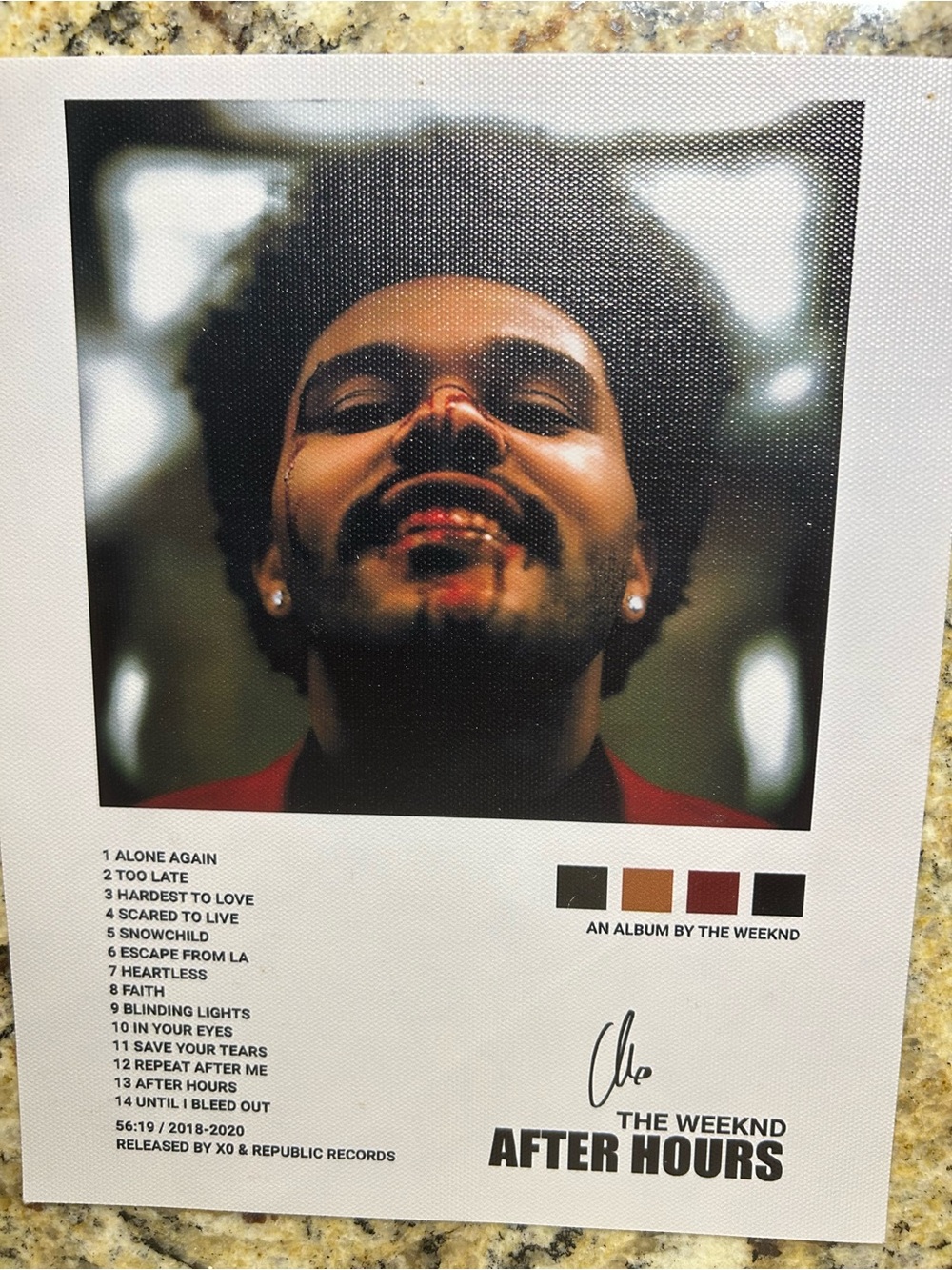 Six “The Weekend” Canvas Album Posters